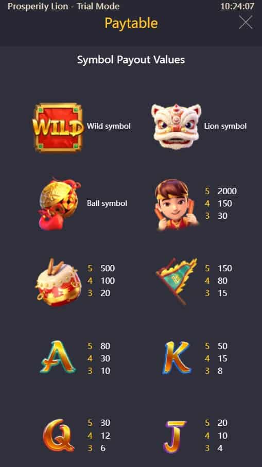 Prosperity Lion Slot PG ทดลองเล่น