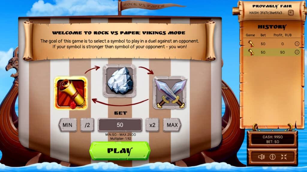 ROCK VS PAPER: VIKING’S MODE เกมส์สล็อตโจ๊กเกอร์