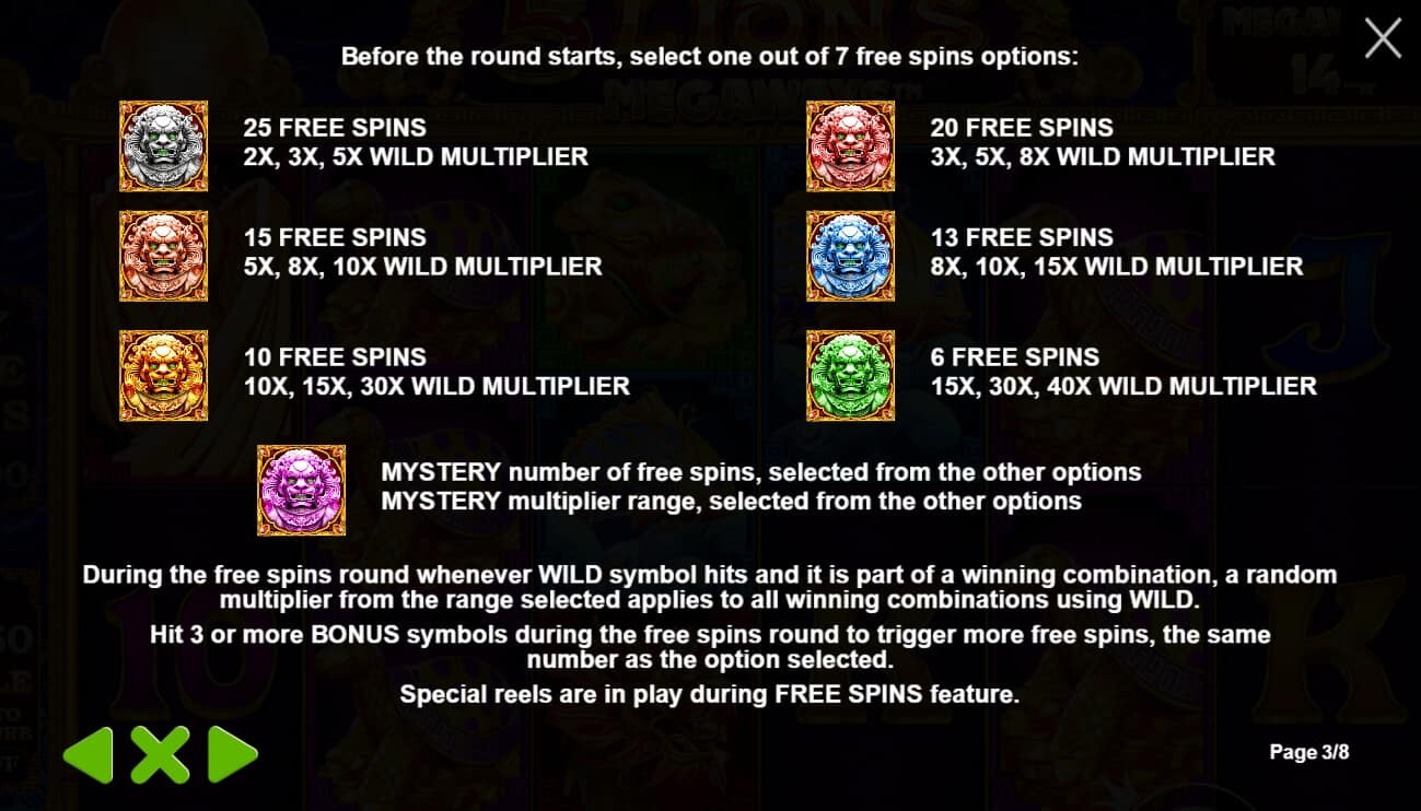 5 Lions Megaways เกมสล็อต เว็บตรง จากค่าย Pragmatic Play joker gaming 888