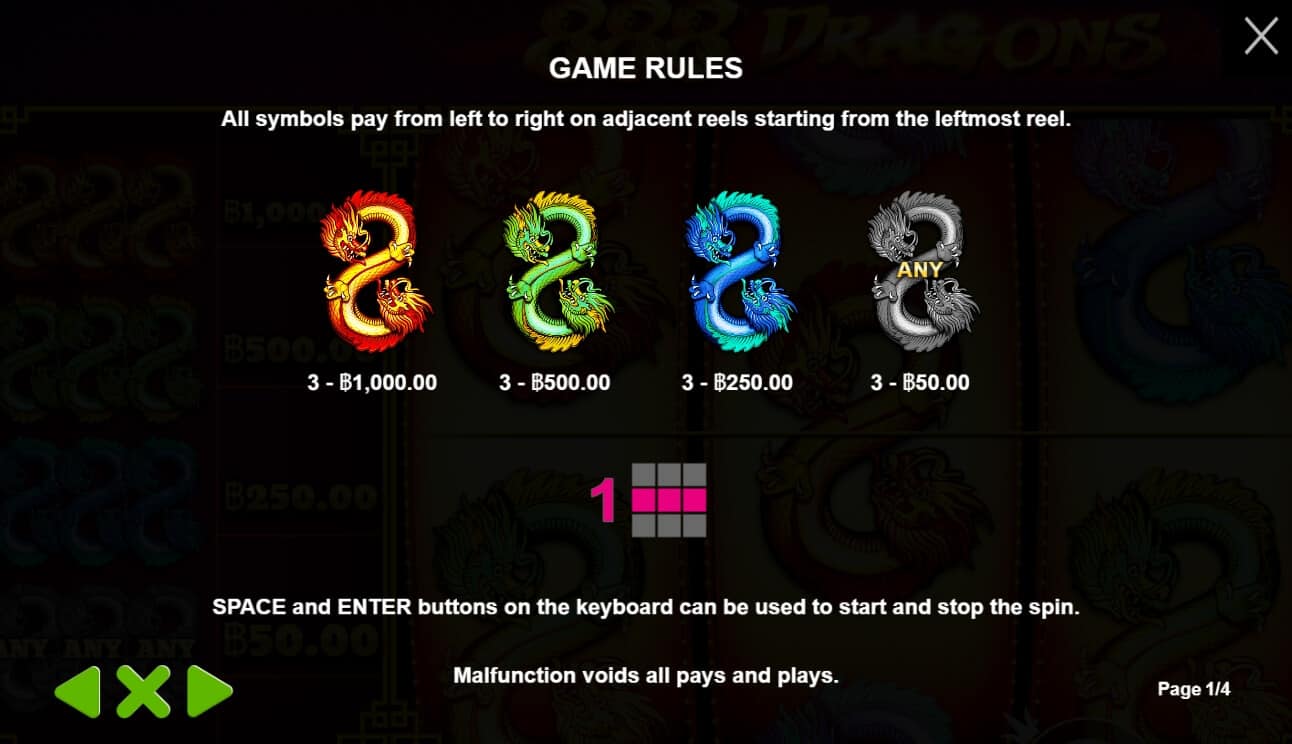 888 Dragons เกมสล็อต เว็บตรง จากค่าย Pragmatic Play joker123th