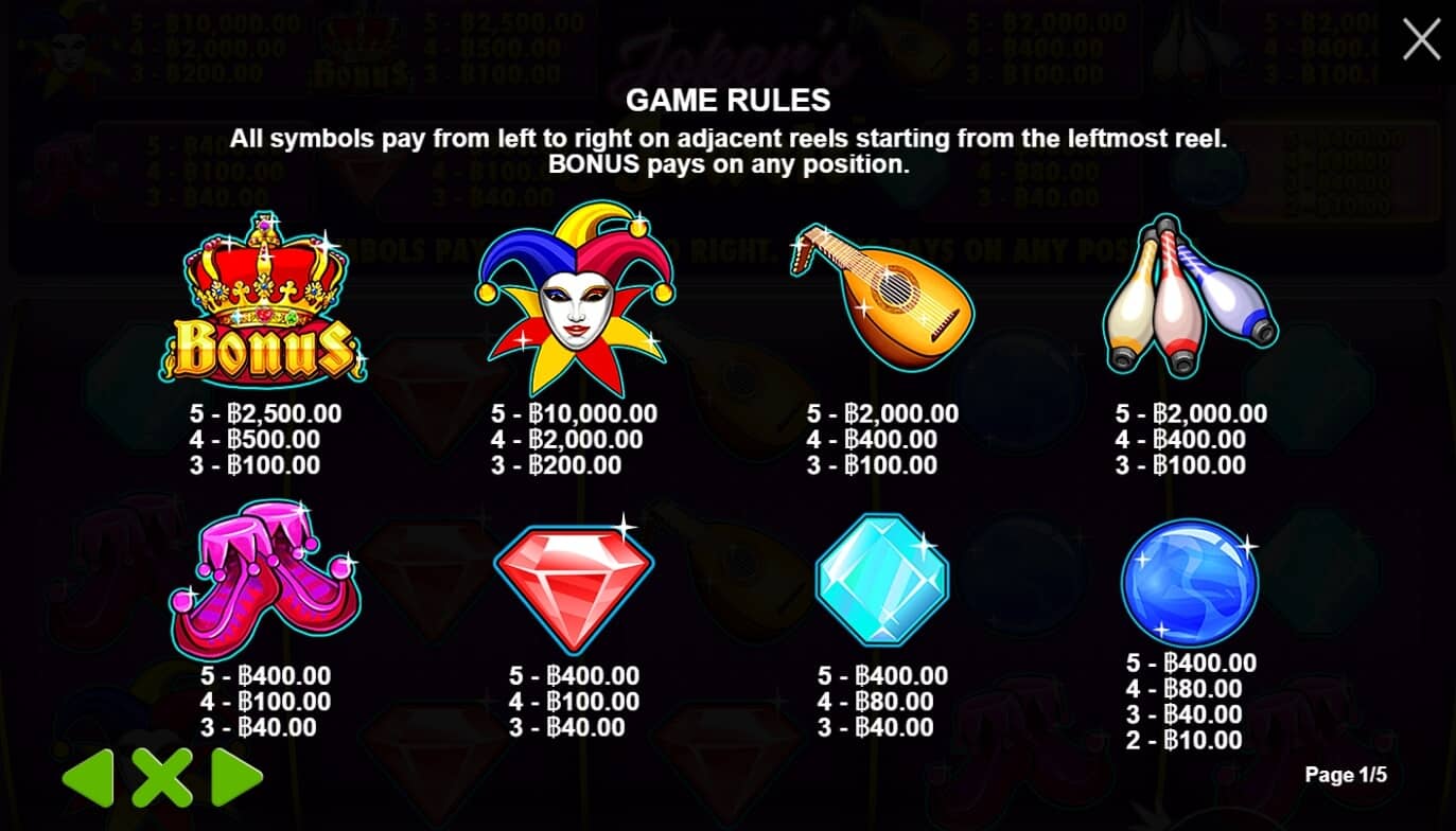 Joker's Jewels เกมสล็อต เว็บตรง จากค่าย Pragmatic Play ทางเข้า joker123