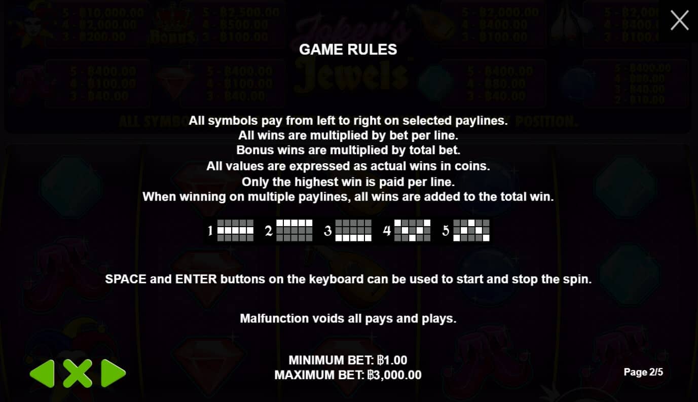 Joker's Jewels เกมสล็อต เว็บตรง จากค่าย Pragmatic Play สล็อต joker